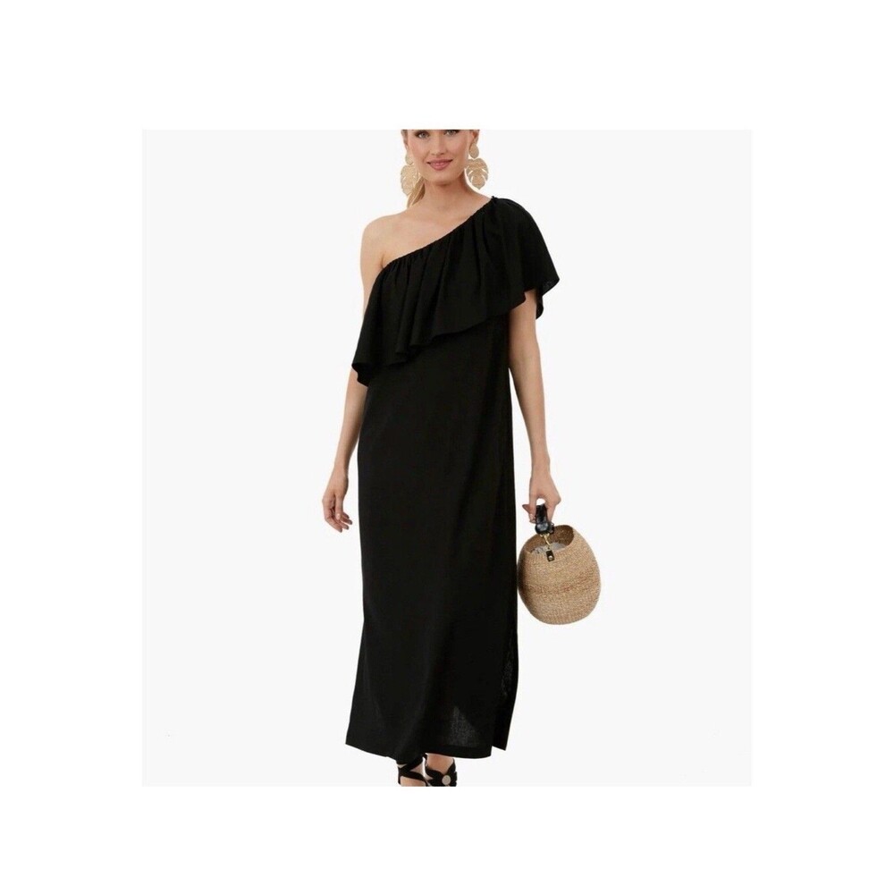 Tuckernuck Pomander Place Florencia Womens Dress Size XS Black One Shoulder